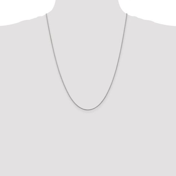 1.1mm, 14k White Gold, Round Solid Snake Chain Necklace, 24 Inch - Picture 2 of 8